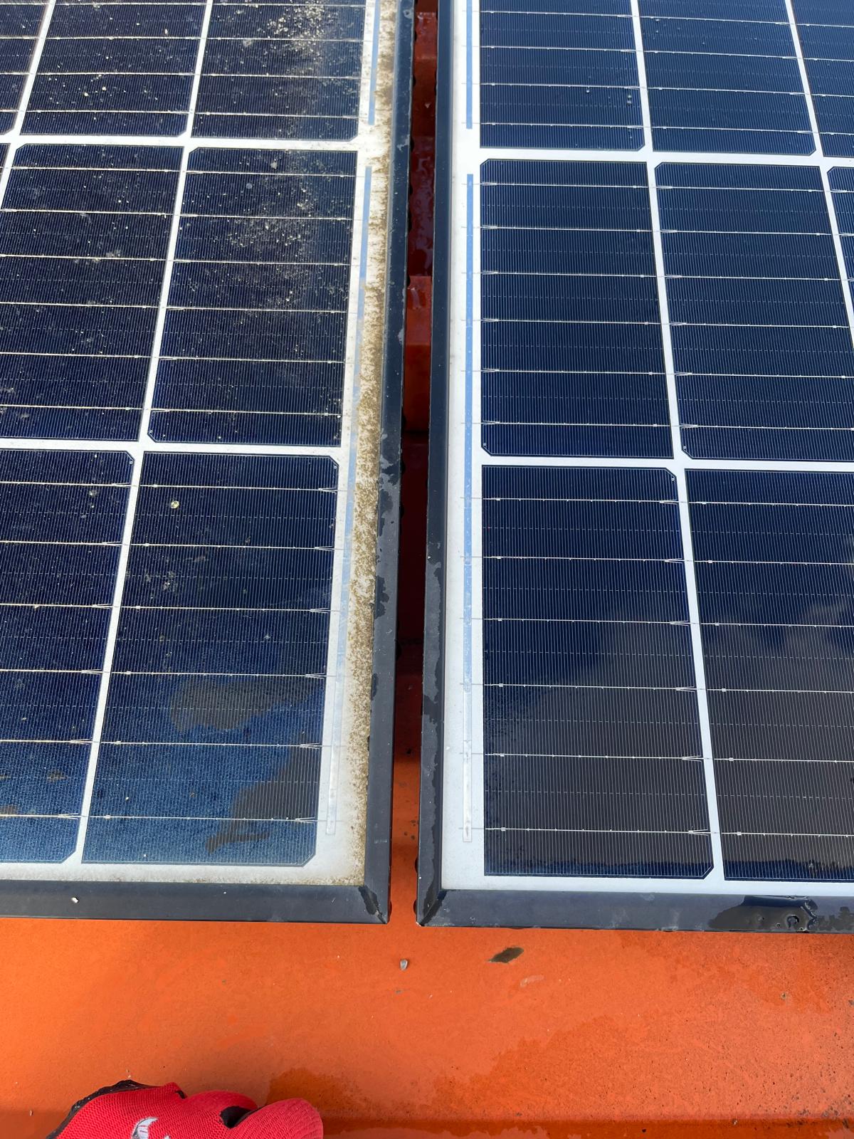 Vorher-Nachher Photovoltaik-Reinigung